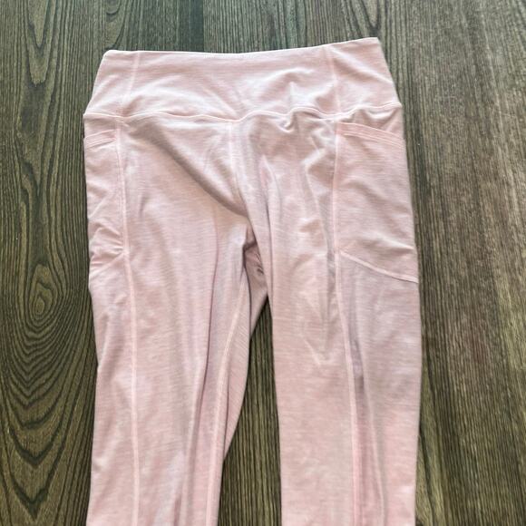 Victoria's Secret Leggings Mid-Rise Pockets Pull-On 100% Cotton Pink Size 12 - Picture 3 of 10